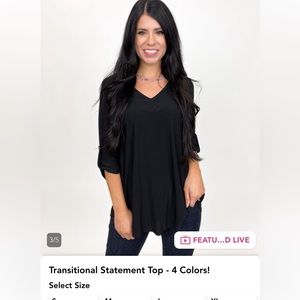 WHITE BIRCH Gabby Top 3/4 Black Brand New no tag MEDIUM